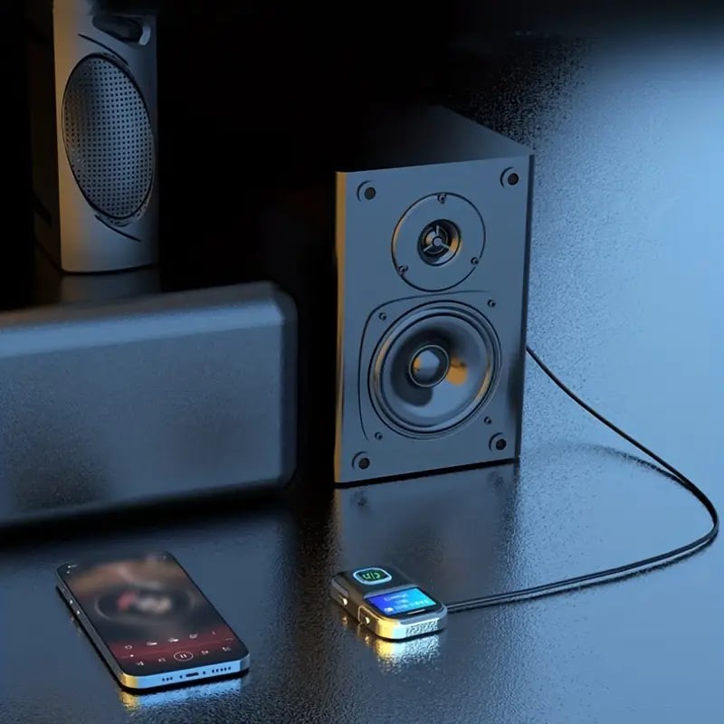 Wireless Receiver With LCD Screen, Portable AUX, 5.0 Adapter For Car, Wireless Audio Receiver For Home Stereo/Speaker/Wired Headphones