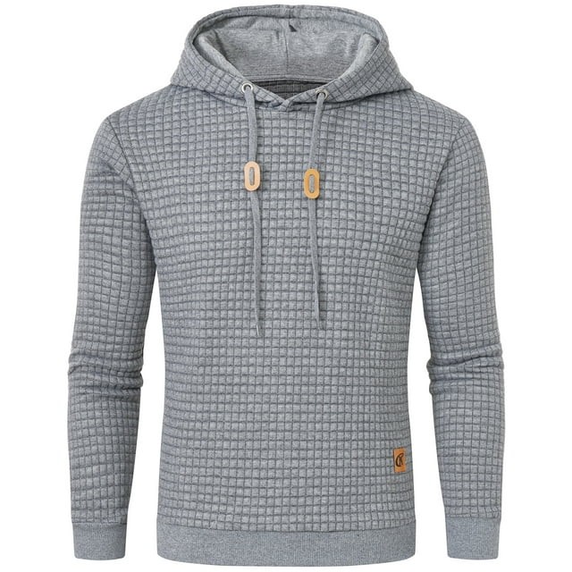 Tyhengta Men's Casual Pullover Hoodies Long Sleeve Hooded Sweatshirts Lightgray L